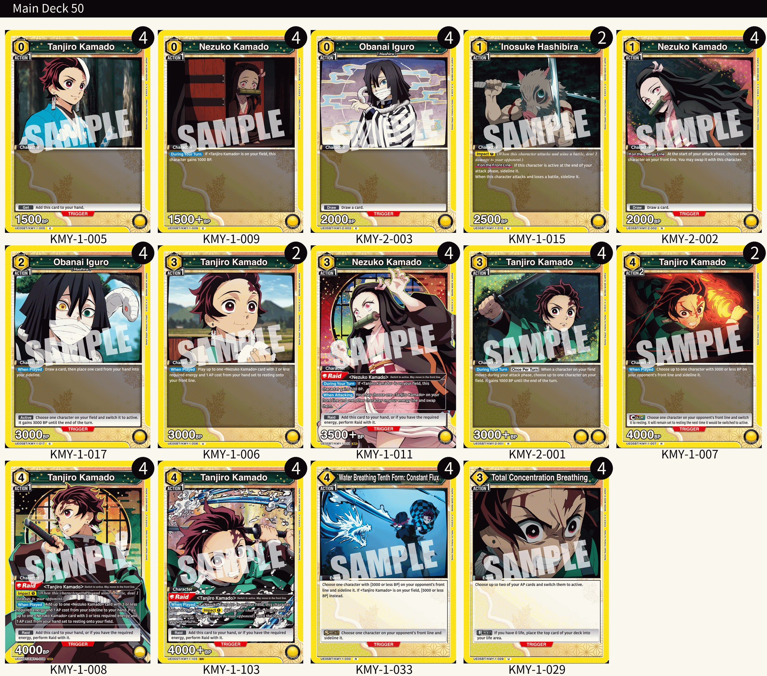 UNION ARENA: Demon Slayer Yellow Starter Deck Upgrade Guide